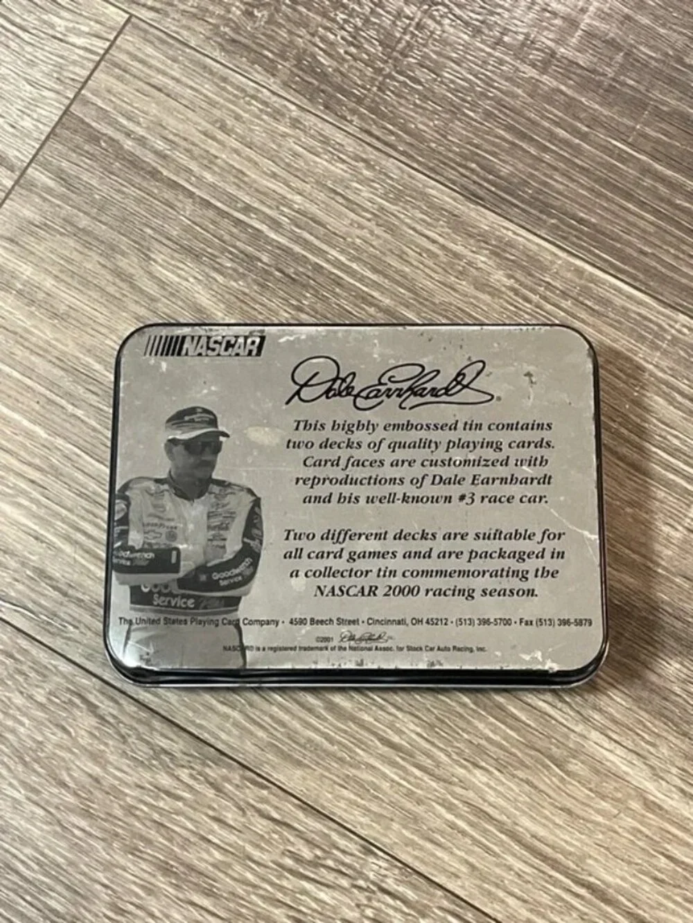 Nascar 2001 Dale Earnhardt #3 Playing Cards in Collectable Tin Sealed Cards